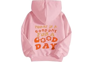 COZYEASE Girls' Letter Graphic Print Cute Hoodies Long Sleeve Pullover Hoodie Sweatshirt