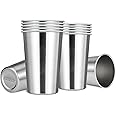 MEWAY Premium Stainless Steel Cups 16 oz Pint Cup Tumbler (12 Pack) - Premium Metal Cups - Stackable Durable Cup，Chilling Beer Glasses, for Travel, Outdoor, Camping, Everyday