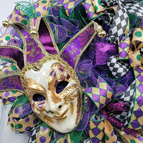 Mardi Gras Door WreathMardi Gras Decor,Mardi