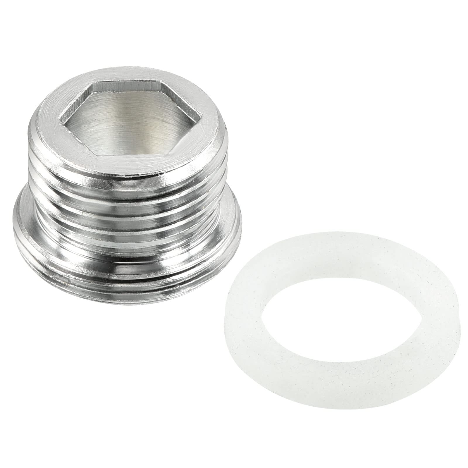 PATIKIL M24*1.0 Male to G1/2 Male Thread Faucet Adapter, Chromed Aerator Straight Connector for Garden Hose Water Filter Pipe, Silver