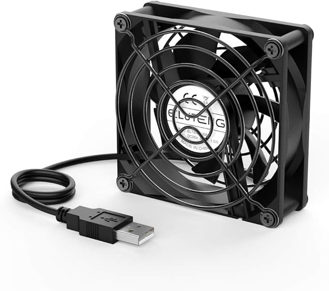 ELUTENG PC Fan 80mm 5V, USB Cooling Fan Portable Silent Amazon.co.uk