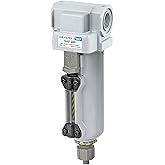 PneumaticPlus SAF300-N03B-MEP Compressed Air Particulate Filter 3/8" NPT, 10 Micron Element, Metal Bowl, Manual Drain, Bracket