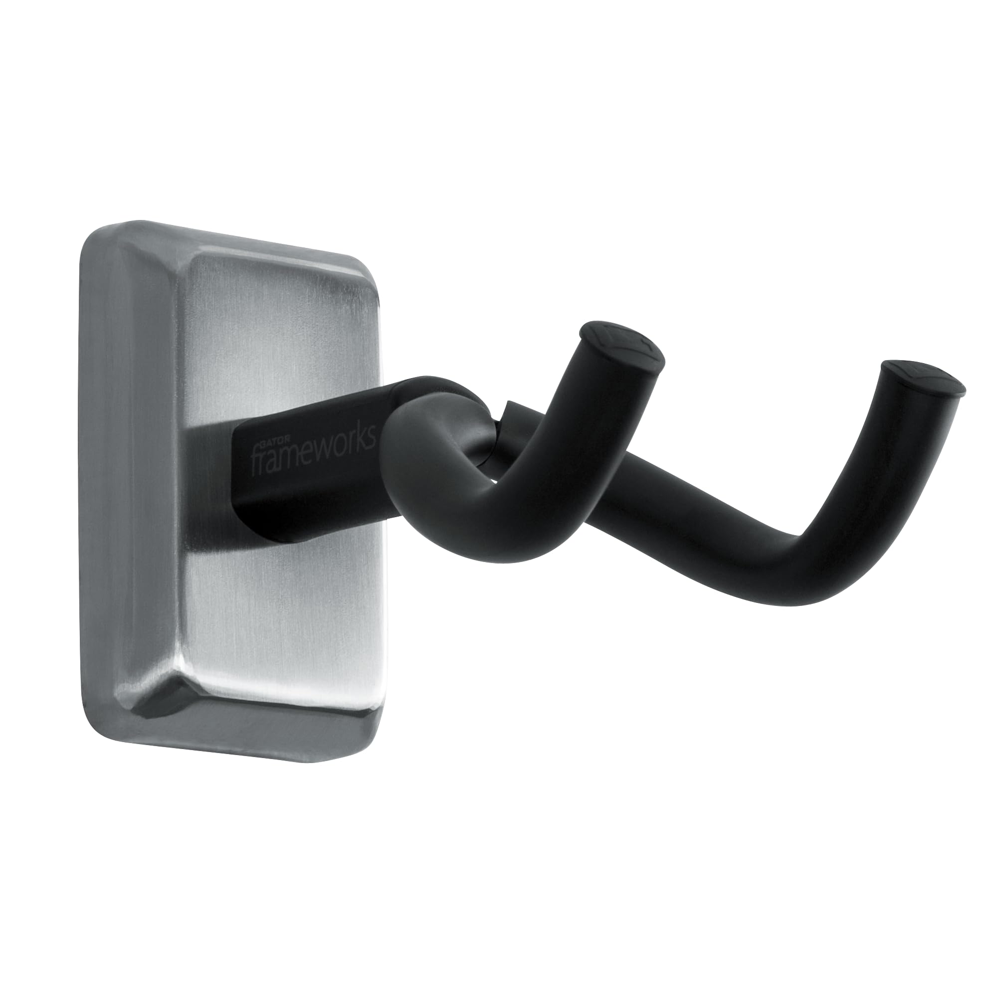 Gator Frameworks Acoustic/Electric Guitar Wall Hanger with Satin Chrome Mounting Plate (GFW-GTR-HNGRSCH)