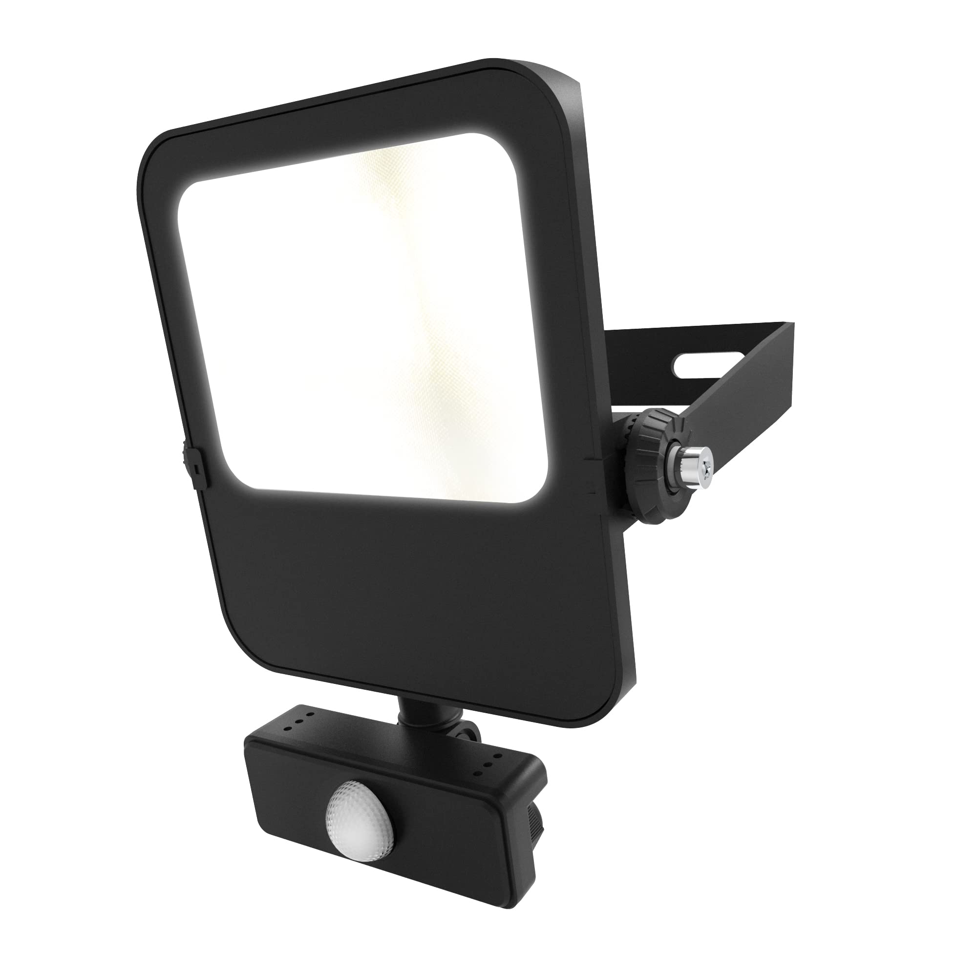 4lite Motion Sensor Floodlight (Black) 5600lm IP65 Rated Compact LED Integrated 10W Flood Light - 4L2/1030-4Yr Guarantee