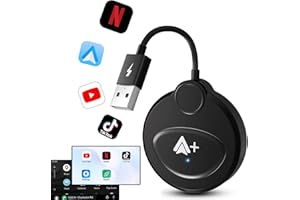 ANYTROX Android Auto Wireless Adapter Support Netflix YouTube Tiktok, Latest Wireless Android Auto Car Adapter for Factory Wired Android Auto to Wireless, Low Latency and Easy to Install_Black