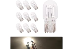 Gseigvee Pack-10 T20 1891/7443 Double-wire Brake Bulb, Waterproof Automotive Turn Signal Tail Light, Universal 12V 21/5W Ultra-bright Vehicle DRL Indicator Replacement (White Light)