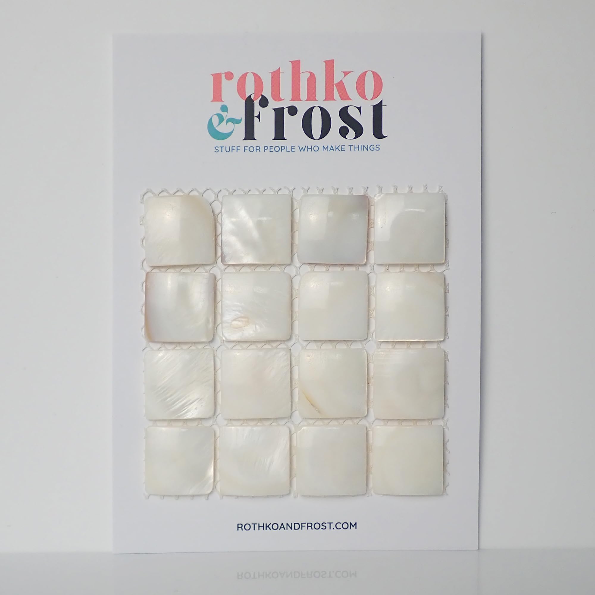 Incudo Natural Mother of Pearl Square Mosaic Tiles - 305x305mm, Pack of 4, Mesh Backing