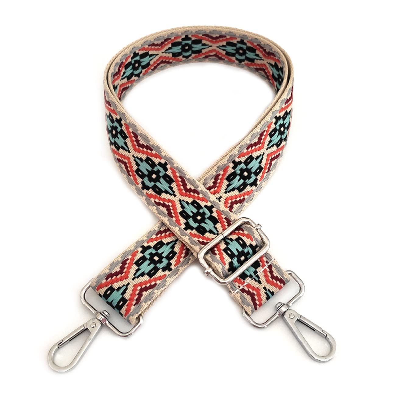 Replacement Bag Straps for Changeing, Adjustable Shoulder Strap for Handbags, Shoulder Strap Bag Colourful with Silver Carabiner, Bag Strap Width 3.8 cm for Women Handbags DIY, #3