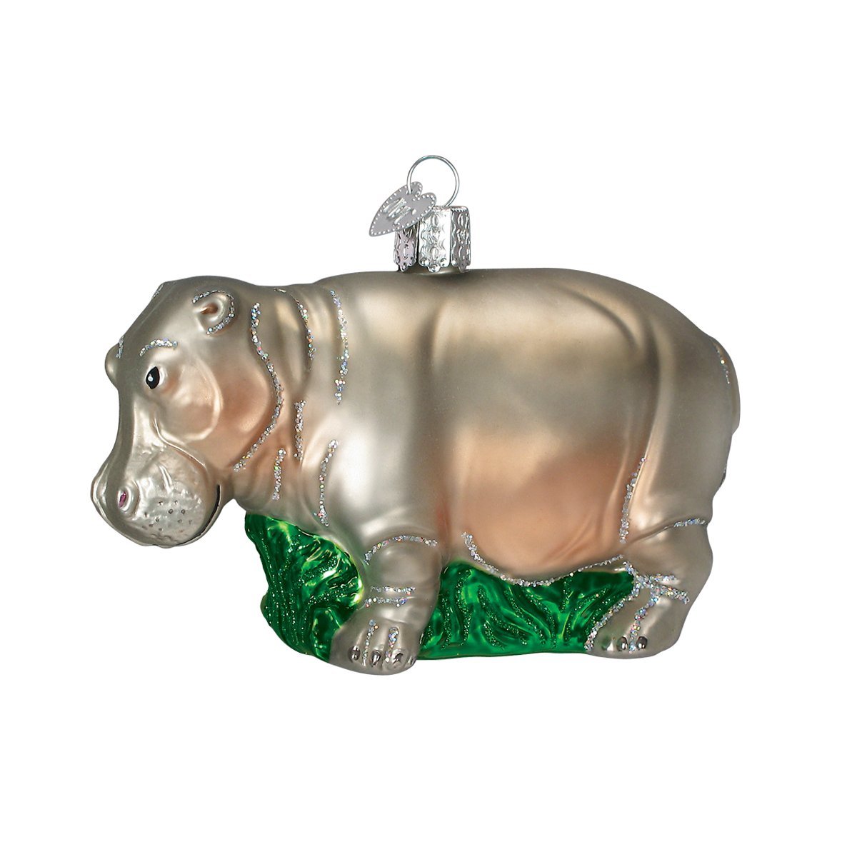 Old World Christmas Zoo and Wildlife Animals Glass Blown Ornaments for Christmas Tree Hippopotamus