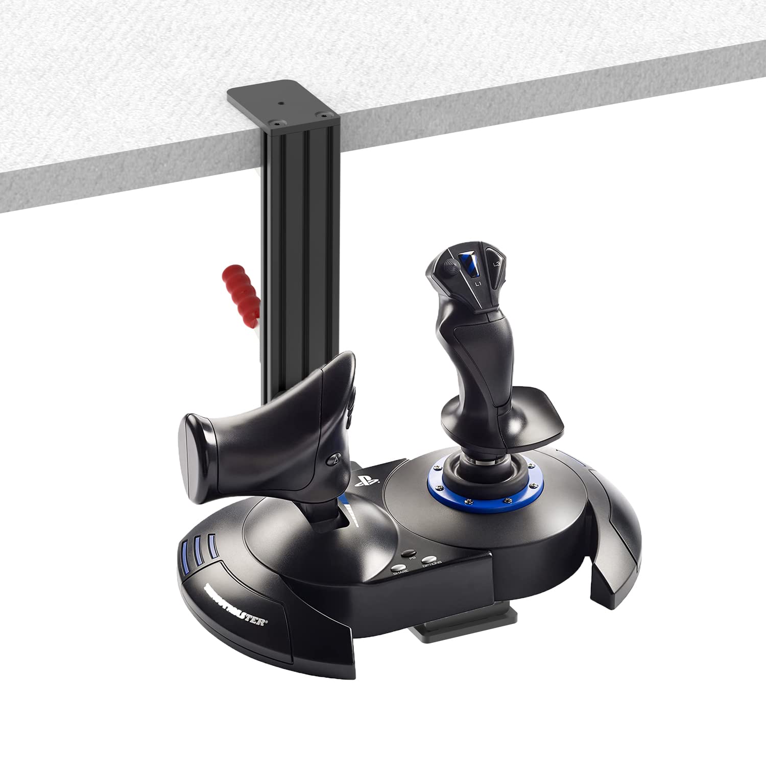 Hikig 2 Pack Desk Mount Hotas Mount Joystick Mount Compatible With Logitech X52/X52 Pro/X56/X56 Rhino Hotas, Thrustmaster T. Flight Hotas/T.16000M FCS/TCA Officer Pack Airbus Edition, VKB Hotas Mount