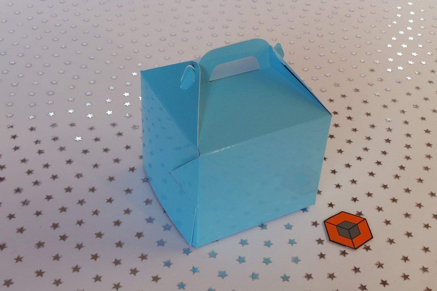 25 Cupcake Boxes Pink or Blue with Insert/Holder (Pale Blue)