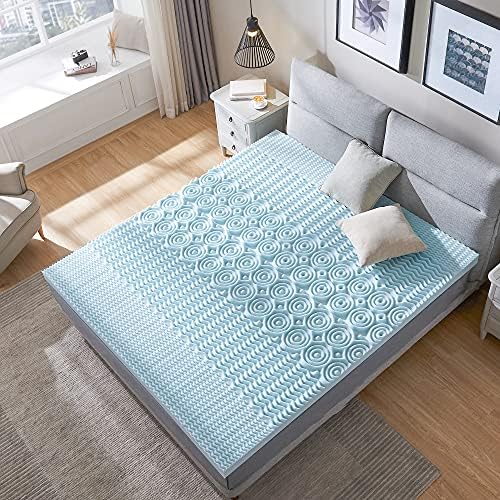 Mattress Topper King, RECCI 2.5 Inch 5 Zone Gel Memory Foam Mattress