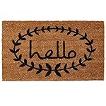 Home & More 121812436 Calico Hello Doormat, 24" x 36" x 0.60", Natural/Black