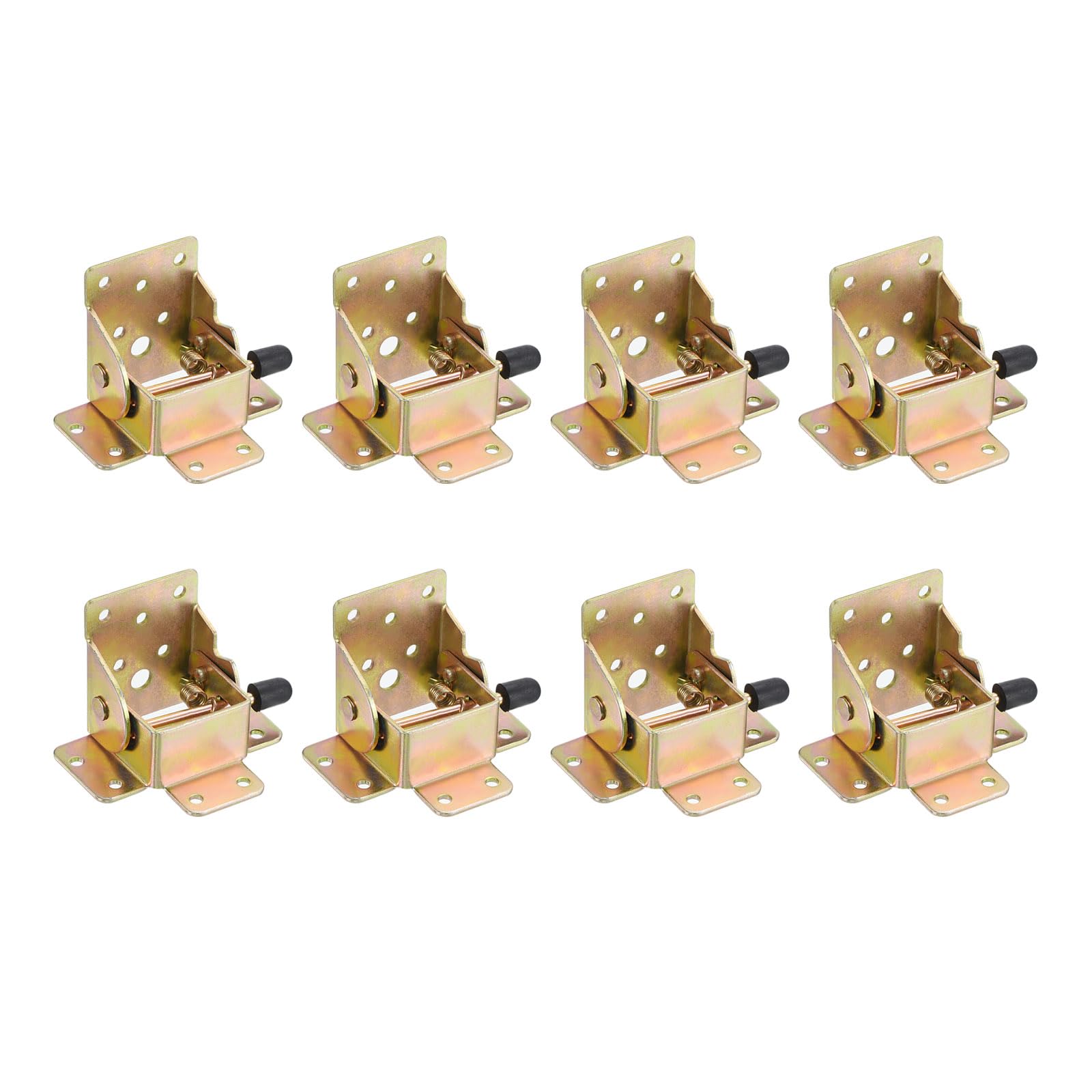 M METERXITY 8 Pack Folding Hinge - Metal Self-Locking Frame for DIY Folding Table Legs, Apply to Shop/Garden/Home Use (3" x 2.4" x 2.2", Multicolor)