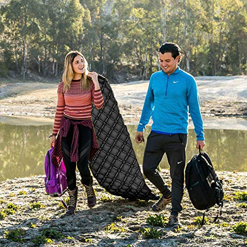 Furthertry Camping Sleeping Pad, Ultralight Camping Pad for Backpacking,Travelling and Hiking Self-Inflating Camping Pad, Camp Mattress, Compact Ultralight Hiking Pad-Black - Thumbnail 5