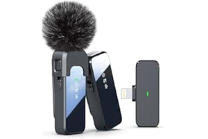 Rythflo Wireless Lavalier Microphone for iPhone 14/13/12 with Noise Cancellation, 100ft Transmission, 18H Battery Life, Lightning Lapel Microphone Wireless for Video Recording, Vlog, Streaming