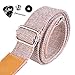 Rinastore Ukulele Strap Country Style Soft Cotton Linen & Leather Shoulder Strap for Ukulele Banjo Mandolin (Lt Grey-US-12)