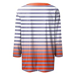 slqdgmryz 3/4 Sleeve Tops for Women Summer Striped