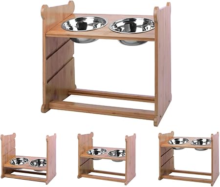 adjustable dog feeder stand