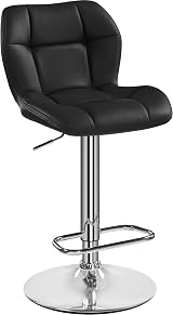 Yaheetech Bar Stool PU Leather Swivel Height Adjustable Backrest Counter Stool