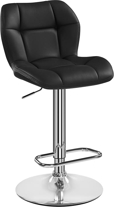 Yaheetech Bar Stool PU Leather Swivel Height Adjustable Backrest Counter Stool