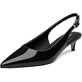 MOVINSTEPS Women's Slingback Kitten Heels Comfortable Pointed Closed Toe Low Heel Pumps Bridal Business Office Evening Dress Heels Shoes 1.5 Inch