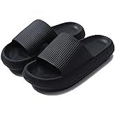 Pillow Slippers for Men and Women - Cushioned Thick Sole Non-Slip Bathroom Slides, Comfort Indoor & Outdoor Shower Sandals
