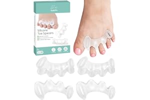 Golbylicc 2 Pairs Toe Spacers Gel Silicone Toe Separators for Women Men to Correct Bunion Toes, Hammer Toes, Soft Big Toe Straightener Toe Corrector Toe Spreader for Feet Relief, Plantar Fasciitis
