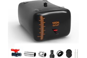 ZSLTLDU 100 Gallon Water Bladder - 1000D PVC RV Water Tank, Portable Collapsible Storage Bladder Containers for Gardens, Camping, Emergency Situations, Black