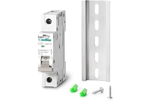 LANGIR AC/DC 32A Circuit Breaker, 1 Pole DIN Rail Mount, 12V-250V Solar PV Disconnect Switch, Overcurrent Protection for Battery, Home, RV, and Industrial Electrical Systems