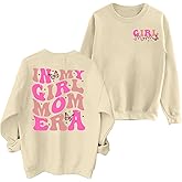 HQP in My Girl Mom Era Sweatshirt Mama Sweatshirt Mom Life Letter Printed Shirt Casual Long Sleeve Pullover Mama Gifts Tops