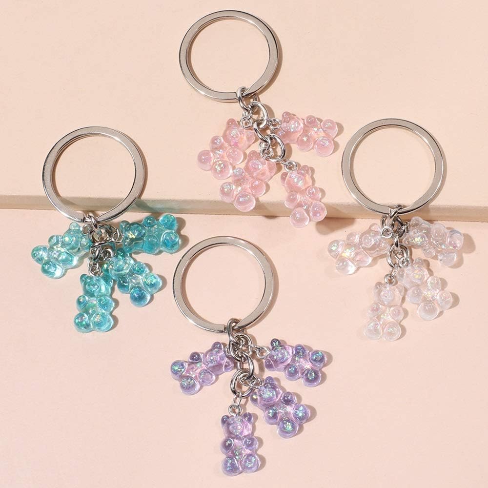 Amazon Com Yrx 2 Pcs Cute Crystal Keychain Anime Keychains Phone Charm Safety Keychain Self Defense Gift For Friend Color Keychain K7711 Home Kitchen