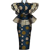 BAZINRICHE Women African Dresses Clothing Dashiki Bazin Riche Dress Women Skirt Set Print Ankara Zipper Top