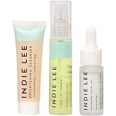 Indie Lee Discovery Kit - Brightening Cleanser, CoQ-10 Toner + Squalane Facial Oil - Skincare Regimen for Adults (3-Piece Travel Size Set)