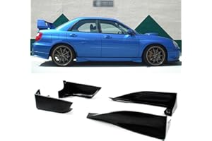 CUZTOM TUNING JDM Style Front + Rear Side Aero Guard Strake Spats Skirts Combo Compatible with Subaru 2002-2007 Impreza WRX STI GD