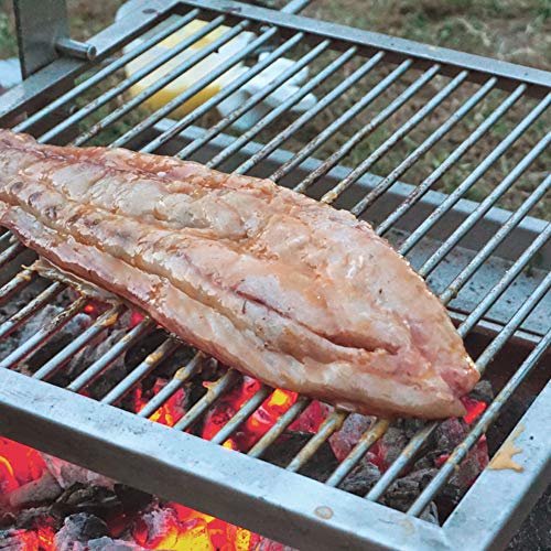 SPITJACK Portable Camping Grill. Cook Over a Fireplace or Campfire with an All Stainless Steel Cooking Grate and Drip Pan
