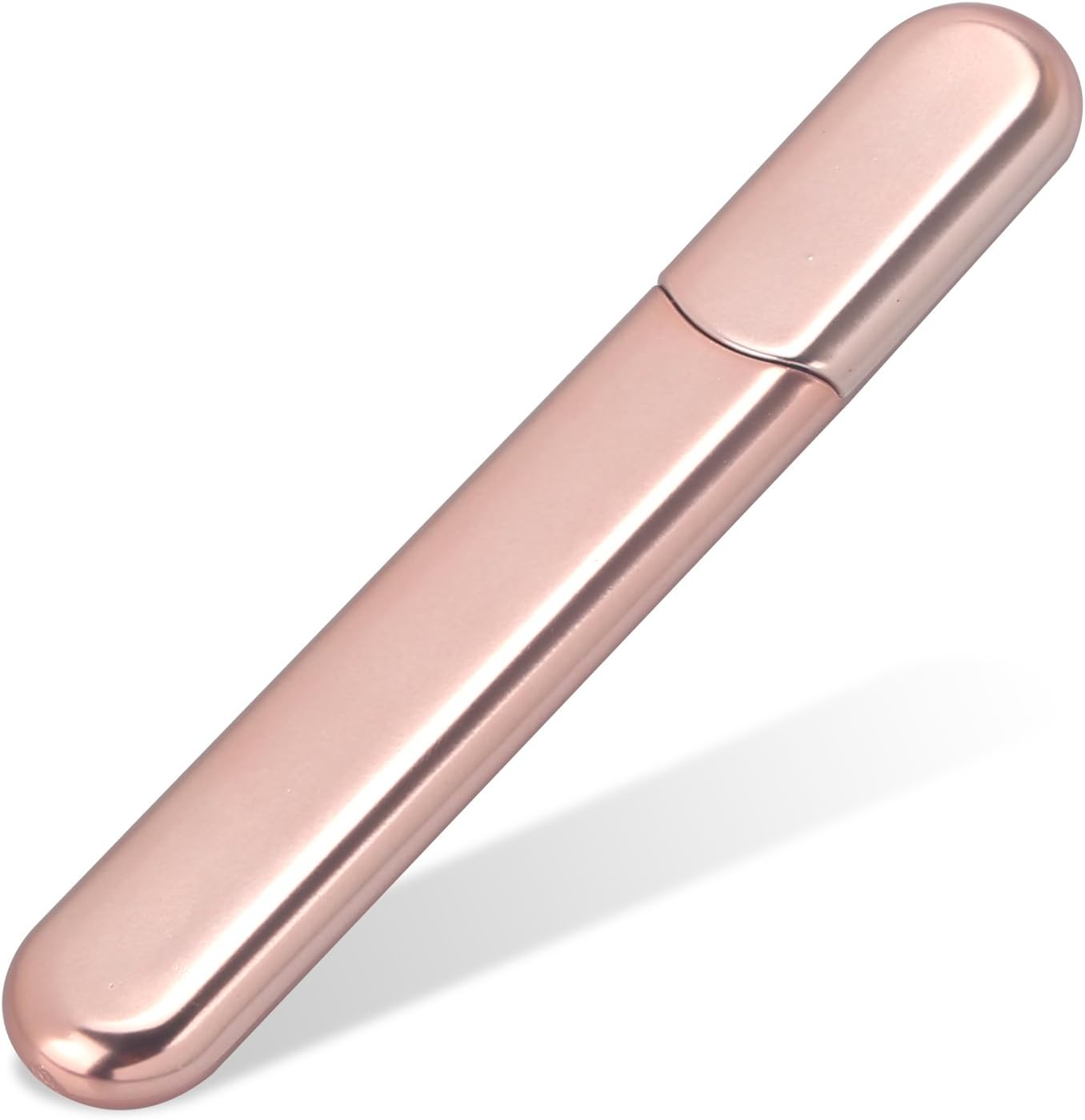 Premium Glass Nail File With Case, Crystal Diamond Salon Best Beauty Nail Buffer For Natural and Acrylic Nails Christmas Gift for Woman and Man,Apricot