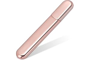 MiDenso Premium Glass Nail File with Case, Crystal Diamond Salon Best Beauty Nail Buffer for Natural and Acrylic Nails Christmas Gift for Woman and Man,Apricot