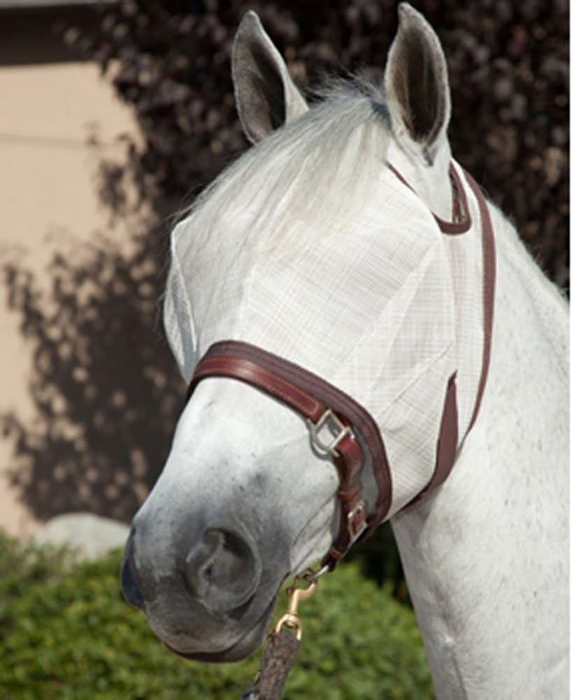 Kensington Natural Fly Mask with Webbing for Horses — Protects Horses Face and Eyes From Flys and UV Rays — Breathable and Non Heat Transferring Makes it Perfect Year Round