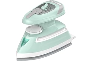 PIOMATIC Mini Travel Steam Iron for Clothes with Dual Voltage, Temperature Control, Non-Stick Soleplate and Cord Storage, Ide
