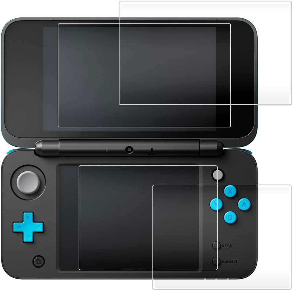 AFUNTA Screen Protector Compatible Nintendo 2DS XL, 2 Pack (4 Pcs) Tempered Glass for Top and Bottom Screen, 2DS Protective Films Accessory: Computers & Accessories