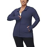 ArmoTex Women's Plus Size UPF 50+ Lightweight Athletic Hoodie Jacket Full Zip Long Sleeve Shirts Outdoor
