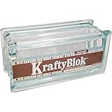 KraftyBlok 113, Glass Crafting Block 4-Inch by 8-Inch Rectangle with Round Opening and Plastic Cap, Clear