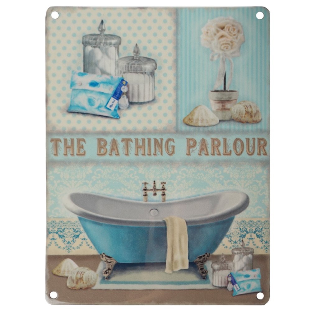 The Bathing Parlour Large Steel Sign 400mm x 300mm (og)