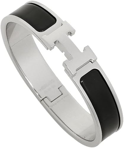 Amazon エルメス ブレスレット Hermes レディース fp Clic クリック H バングル Silver Noir シルバー ブラック 並行輸入品 バングル 通販