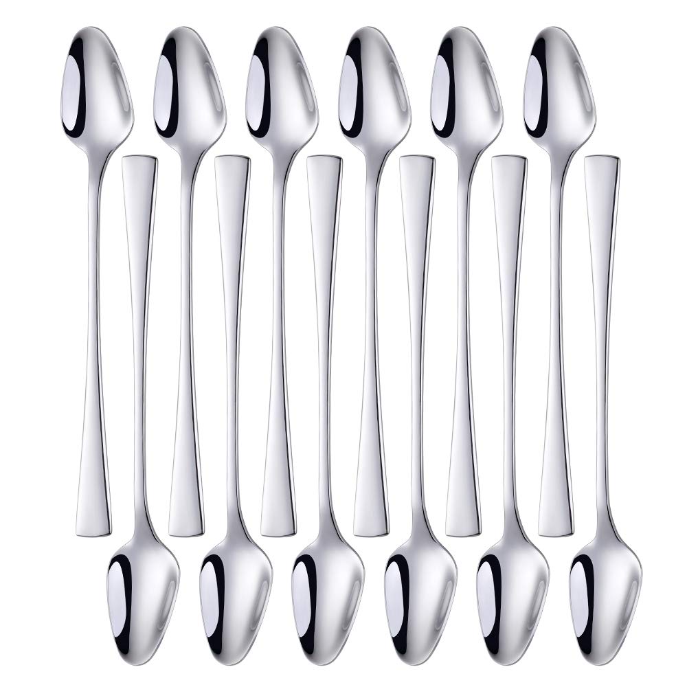 Meisha Long Handle Iced Tea Spoon, Stainless Steel Ice Cream Spoon for Mixing, Cocktail Stirring, Tea, Coffee, Milkshake, Cold Drink, Set of 12