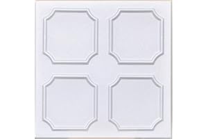 ANTIQUE CEILINGS 50pc of Alfa White (20"x20" Foam) Ceiling Tiles - Covers About 135sqft
