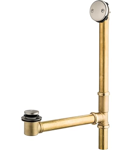 順ペイ　TP S KOHLER 7259-CP ClearFlo Brass toe tap bath drain, Polished Chrome