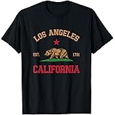 Los Angeles, California CA Designs Unisex-Adults T-Shirt, Black, Small, Short Sleeve