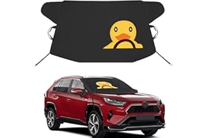 RDFUN Windshield Snow Cover, Toughest Car Frost Protector for Ice & Sleet, Weatherproof for Winter, Includes Anti-Theft Straps, Freeze Protector for Auto Car Truck Van SUV, Wide Size, Black